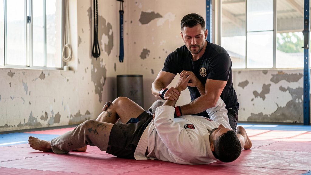 Coach demonstrating technique