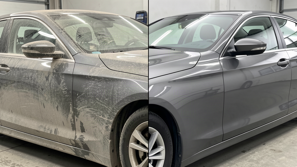 Car before detailing (left)